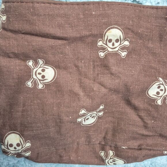 Brown Skull Pattern Shoulder Bag with Chunky Chain Handle Y2K Punk - Picture 5 of 5